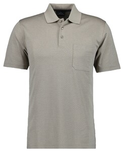 Ragman Soft Knit Subtle Jacquard Pattern Polo Beige