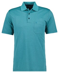 Ragman Soft Knit Subtle Jacquard Pattern Polo Emerald