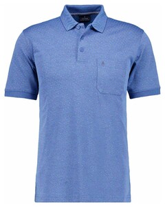Ragman Softknit Allover Dot Pattern Polo Aqua