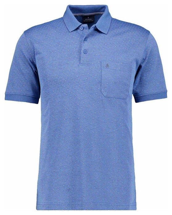 Ragman Softknit Allover Dot Pattern Polo Aqua