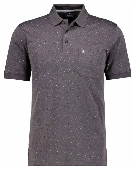 Ragman Softknit Allover Dot Pattern Polo Leisteen