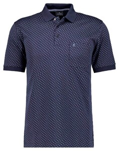 Ragman Softknit Allover Dot Pattern Polo Marine