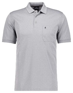 Ragman Softknit Allover Dot Pattern Poloshirt Silver Grey
