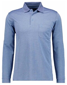 Ragman Softknit Easy Care Mini Jacquard Design Polo Blauw