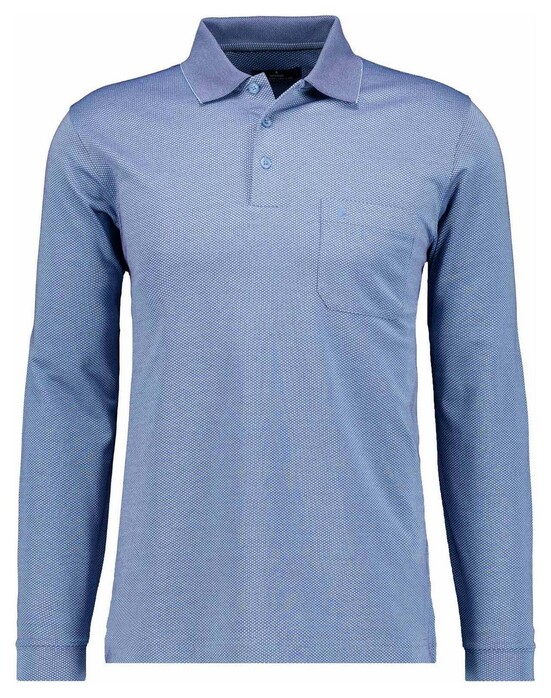Ragman Softknit Easy Care Mini Jacquard Design Polo Blauw
