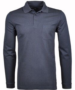 Ragman Softknit Easy Care Mini Jacquard Design Polo Marine