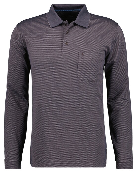 Ragman Softknit Easy Care Mini Jacquard Design Polo Mocca