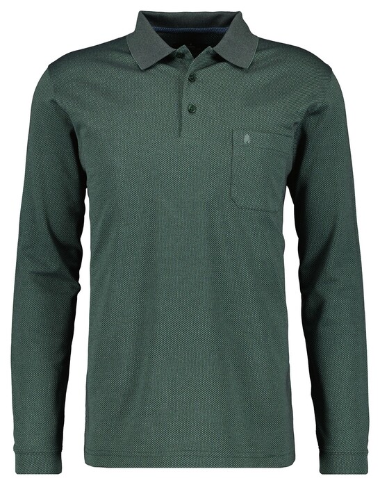 Ragman Softknit Easy Care Mini Jacquard Design Polo Mosgroen