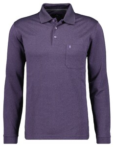 Ragman Softknit Easy Care Mini Jacquard Design Polo Paars