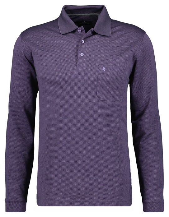 Ragman Softknit Easy Care Mini Jacquard Design Polo Paars