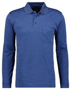 Ragman Softknit Easy Care Mini Jacquard Design Polo Royal Blue