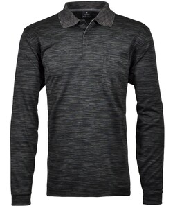 Ragman Softknit Easy Care Space Dyed Polo Donker Grijs Melange