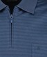 Ragman Softknit Fine Duo Line Zip Collar Polo Azure