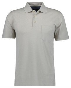 Ragman Softknit Fine Jacquard Pattern Polo Beige