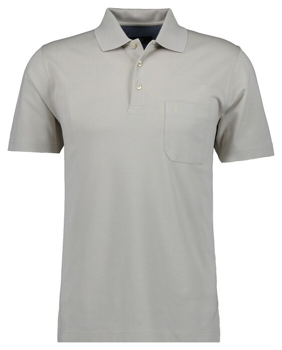 Ragman Softknit Fine Jacquard Pattern Polo Beige