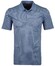 Ragman Softknit Fine Jacquard Pattern Polo Blauw