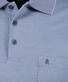 Ragman Softknit Fine Jacquard Pattern Polo Duivenblauw