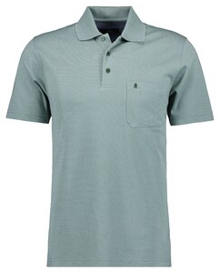 Ragman Softknit Fine Jacquard Pattern Polo Mint Melange