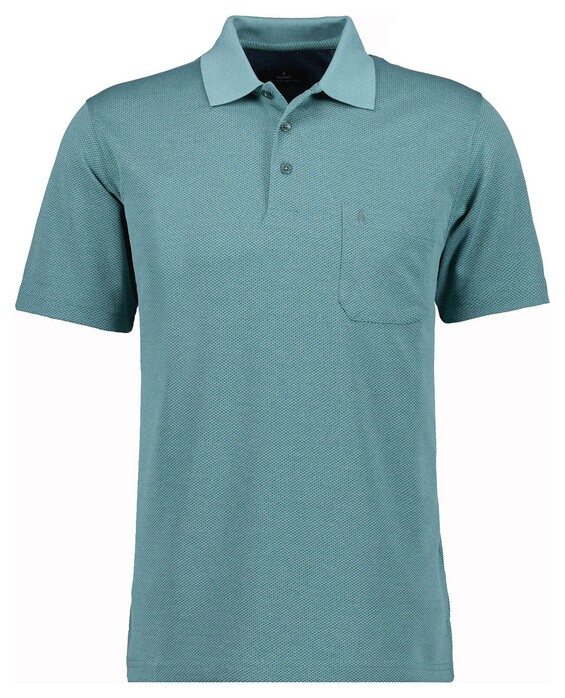 Ragman Softknit Fine Jacquard Pattern Polo Sage Green