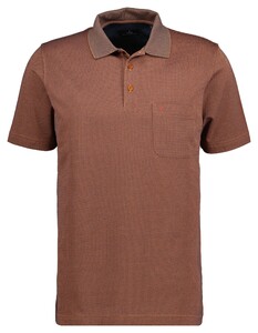 Ragman Softknit Fine Jacquard Pattern Polo Terra