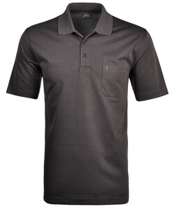 Ragman Softknit Fine Stripe Easy Care Polo Dark Slate