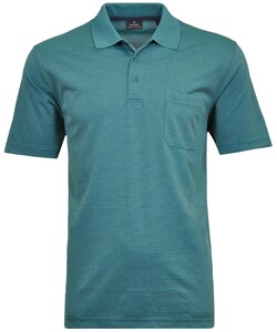 Ragman Softknit Fine Stripe Easy Care Polo Emerald
