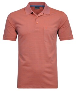 Ragman Softknit Fine Stripe Easy Care Polo Melon