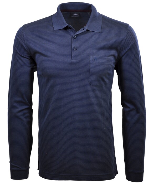 Ragman Softknit Polo Fineline Dark Azure