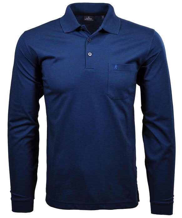 Ragman Softknit Polo Fineline Donker Blauw
