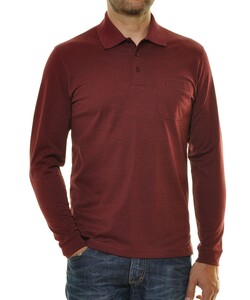 Ragman Softknit Polo Fineline Rood