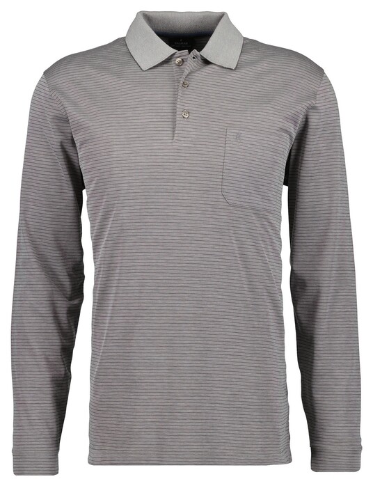 Ragman Softknit Polo Fineline Zilvergrijs