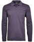 Ragman Softknit Polo Longsleeve Uni Breast Pocket Dark Lilac