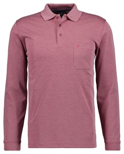 Ragman Softknit Polo Longsleeve Uni Breast Pocket Dark Vintage Red