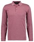 Ragman Softknit Polo Longsleeve Uni Breast Pocket Dark Vintage Red