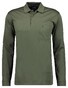 Ragman Softknit Polo Longsleeve Uni Breast Pocket Donker Groen Melange