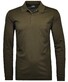 Ragman Softknit Polo Longsleeve Uni Breast Pocket Donker Khaki
