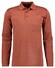 Ragman Softknit Polo Longsleeve Uni Breast Pocket Polo Burnt Orange