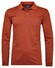 Ragman Softknit Polo Longsleeve Uni Breast Pocket Polo Terra Red Melange