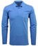 Ragman Softknit Polo Longsleeve Uni Breast Pocket Poloshirt Aqua