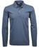 Ragman Softknit Polo Longsleeve Uni Breast Pocket Poloshirt Azure