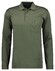Ragman Softknit Polo Longsleeve Uni Breast Pocket Poloshirt Dark Green Melange