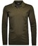 Ragman Softknit Polo Longsleeve Uni Breast Pocket Poloshirt Dark Khaki