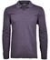 Ragman Softknit Polo Longsleeve Uni Breast Pocket Poloshirt Dark Lilac