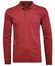 Ragman Softknit Polo Longsleeve Uni Breast Pocket Poloshirt Pepperoni