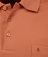 Ragman Softknit Polo Longsleeve Uni Breast Pocket Poloshirt Pumpkin Orange