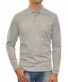 Ragman Softknit Polo Longsleeve Uni Breast Pocket Silver