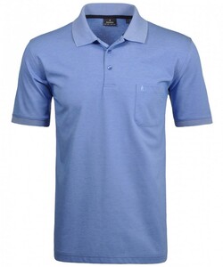 Ragman Softknit Poloshirt Breast Pocket Pima Cotton Mix Blauw
