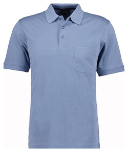 Ragman Softknit Poloshirt Breast Pocket Pima Cotton Mix Blauwgrijs