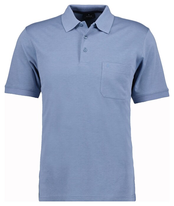 Ragman Softknit Poloshirt Breast Pocket Pima Cotton Mix Blauwgrijs