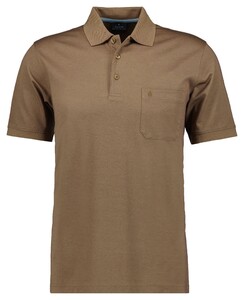 Ragman Softknit Poloshirt Breast Pocket Pima Cotton Mix Chestnut